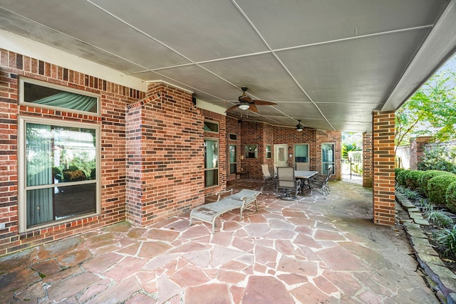 view of patio / terrace with ceiling fan