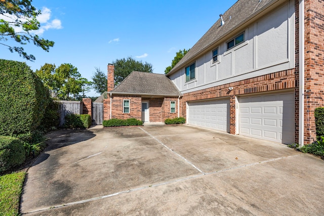 view of front of house with a garage