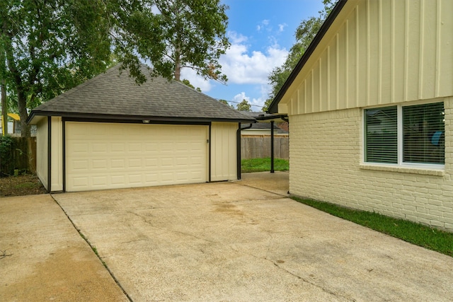 view of garage