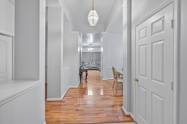 hallway featuring light hardwood / wood-style flooring