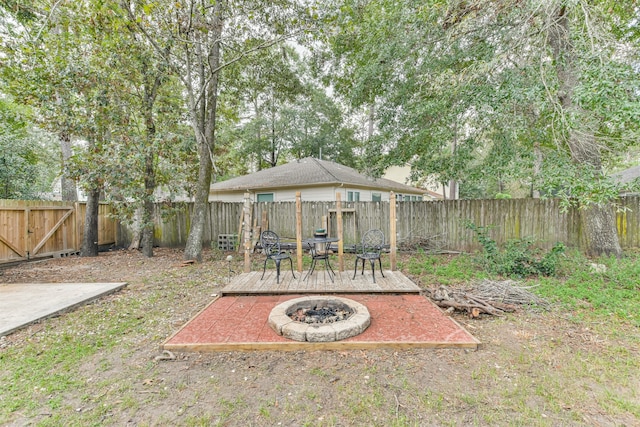 view of yard featuring a deck