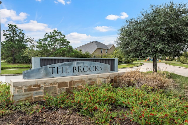 view of community sign