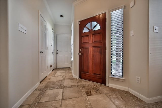 entrance foyer with ornamental molding