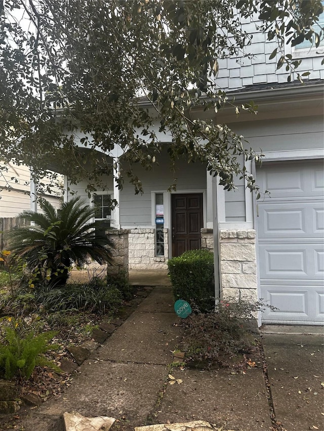 entrance to property with a garage