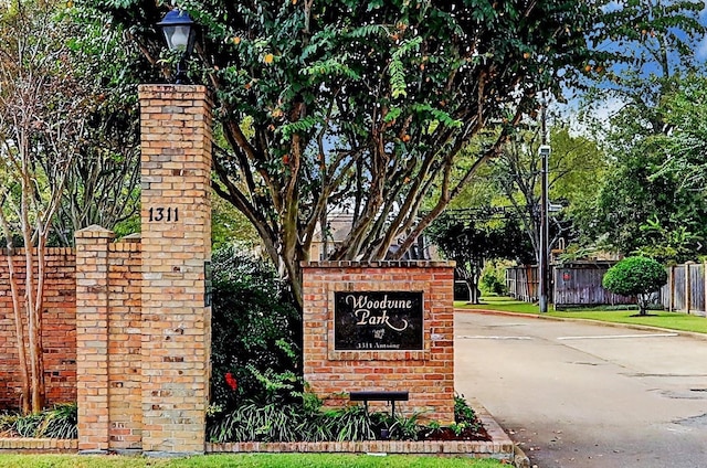 view of community sign