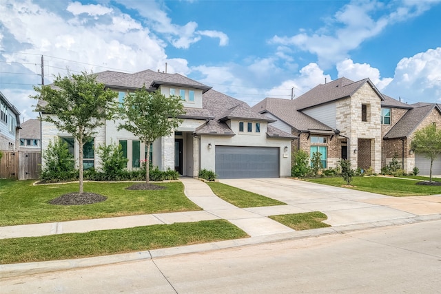 view of front of home with a front lawn