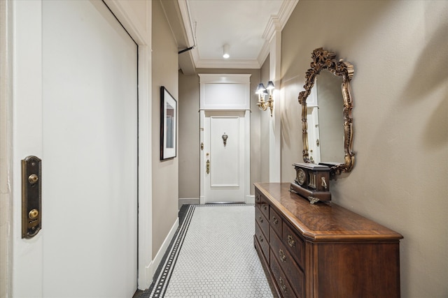 corridor with ornamental molding