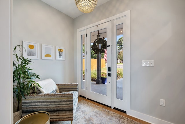 foyer with hardwood / wood-style floors