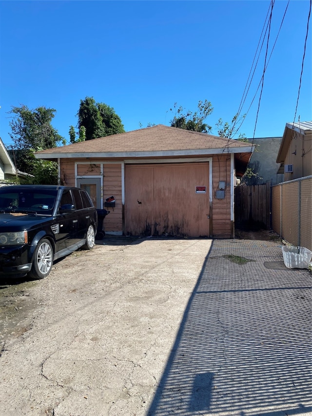 view of garage