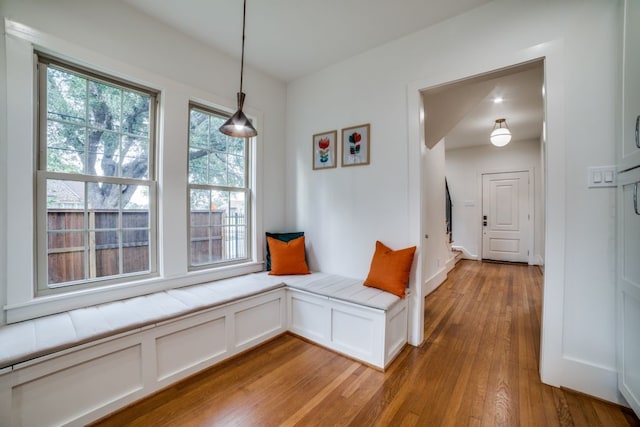 hall featuring light wood-type flooring