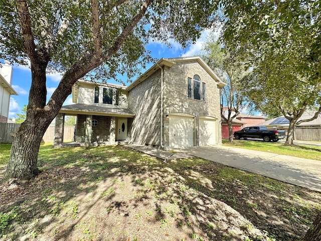 view of property with a garage