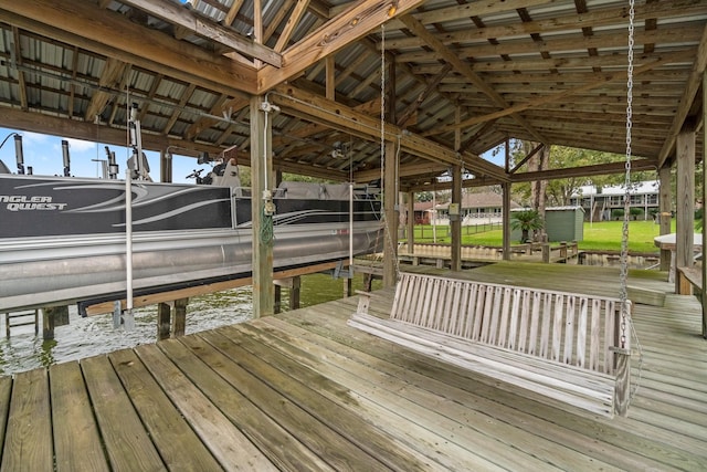 dock area featuring boat lift