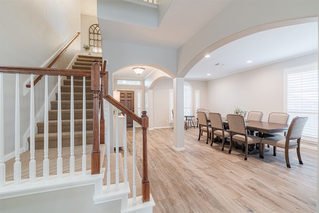 dining area featuring light hardwood / wood-style floors