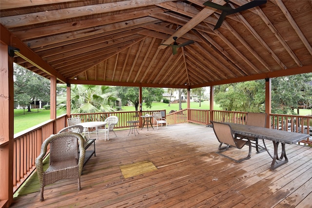 wooden terrace with a gazebo