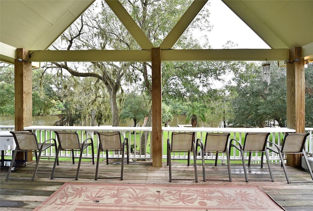 view of patio / terrace featuring a wooden deck