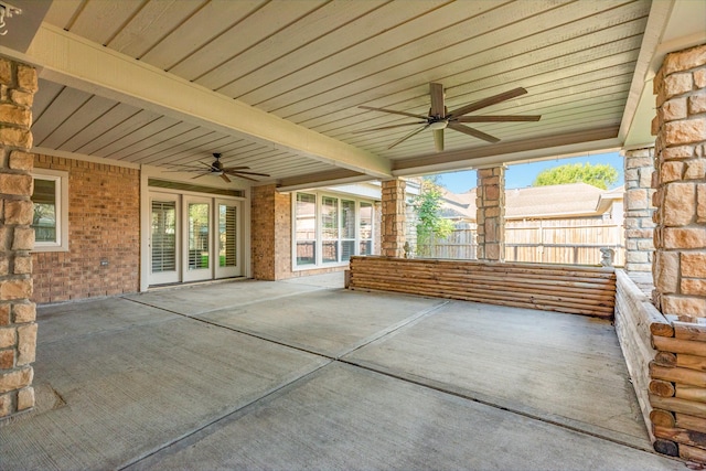 view of patio / terrace featuring ceiling fan