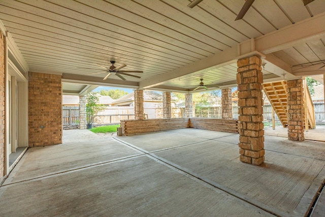 view of patio / terrace with ceiling fan