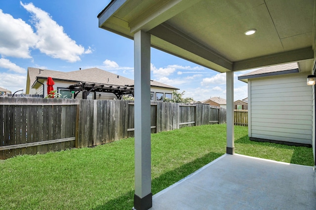 view of yard with a patio