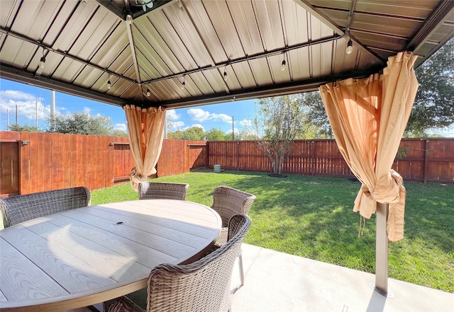 view of patio / terrace with a gazebo