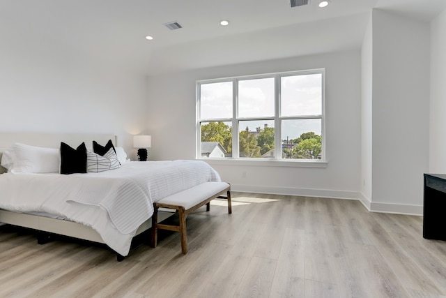 bedroom featuring light wood-type flooring