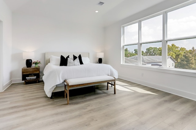 bedroom featuring light hardwood / wood-style flooring