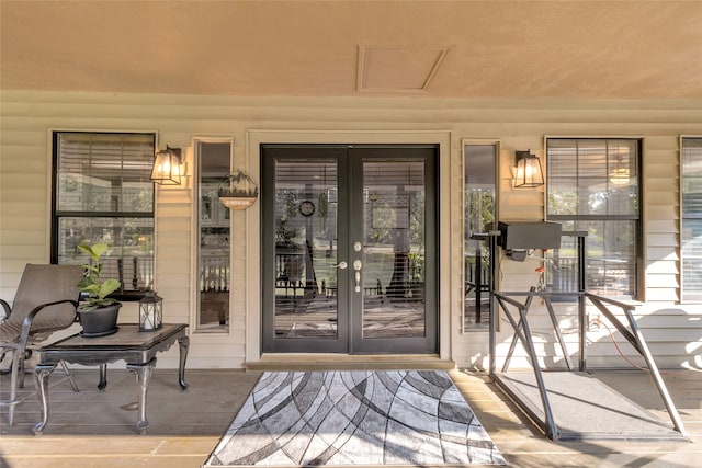 entrance to property with french doors