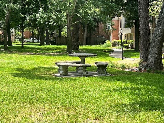 view of home's community featuring a lawn