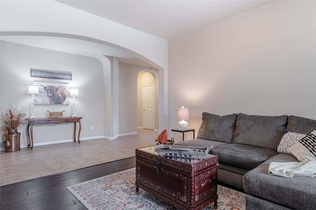 living room featuring hardwood / wood-style floors