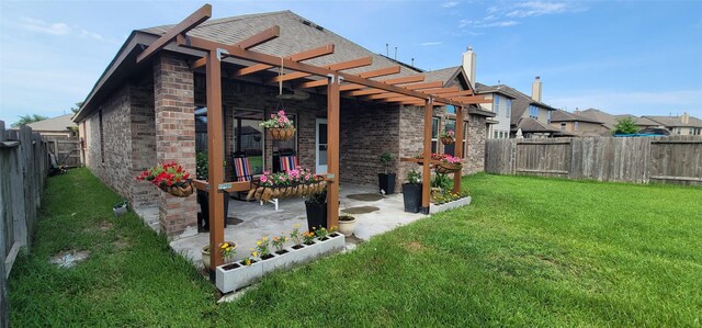 3614 Daintree Park Dr, Katy, TX 77494 - rear view of house featuring a pergola, brick siding, and a patio