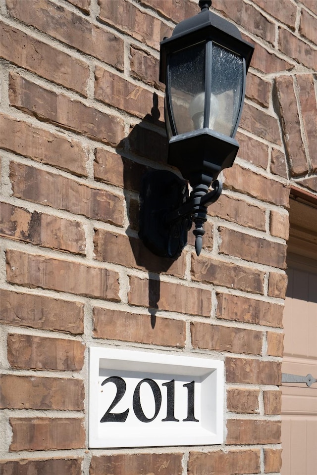 details featuring brick siding