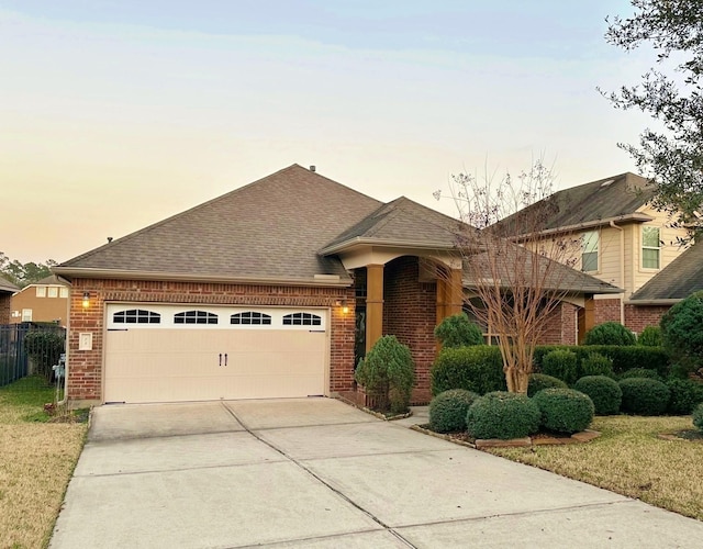 view of front of home with a garage