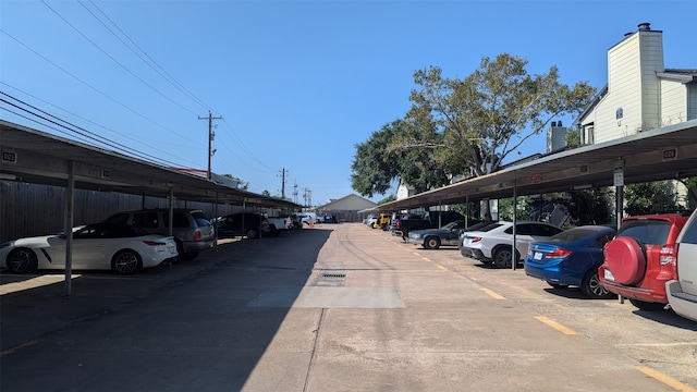 view of car parking with a carport