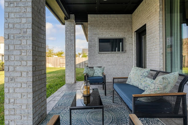 view of patio / terrace featuring an outdoor living space