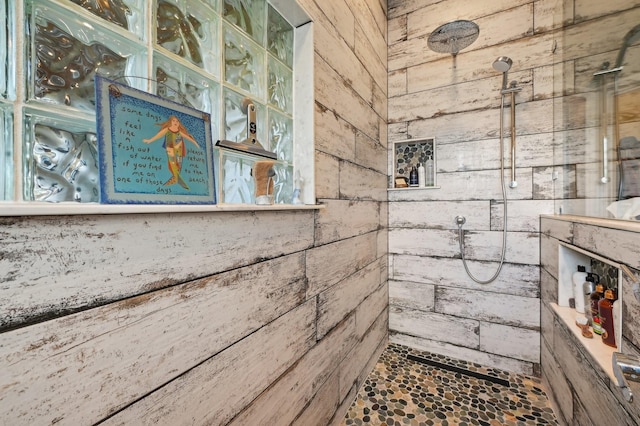 bathroom with a shower