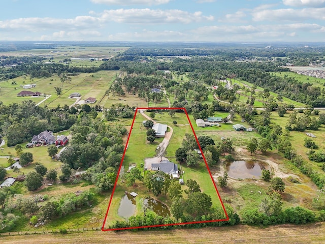 bird's eye view featuring a rural view