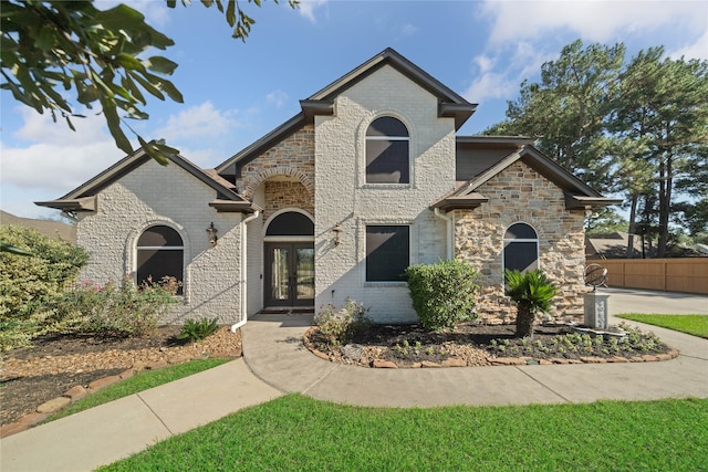 french country home featuring french doors