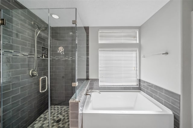 bathroom with plus walk in shower