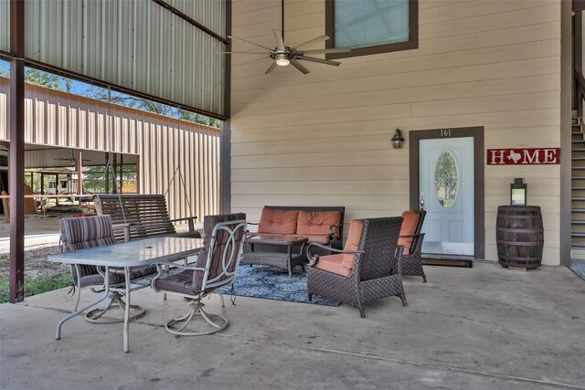 161 Cayman St, Point Blank, TX 77364 - view of patio with outdoor lounge area and ceiling fan