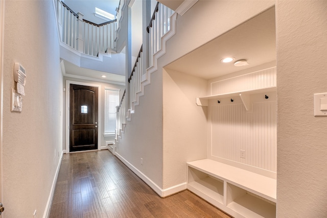 mudroom featuring hardwood / wood-style floors