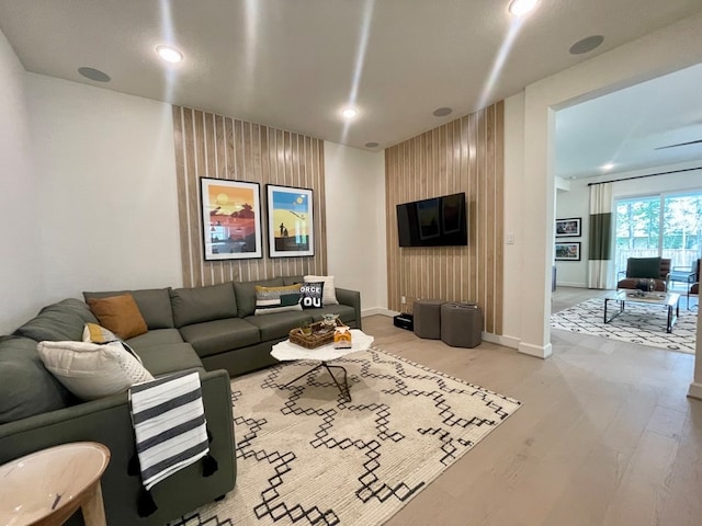 living room featuring wood-type flooring