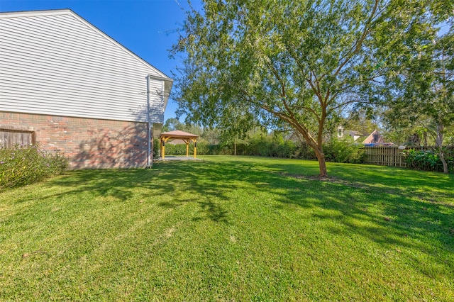 view of yard with a gazebo