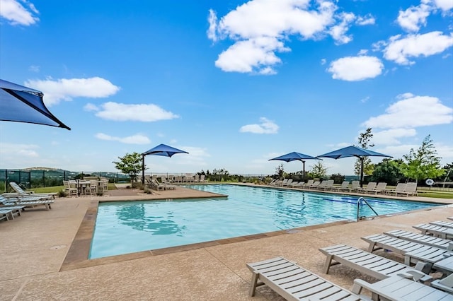 view of pool with a patio