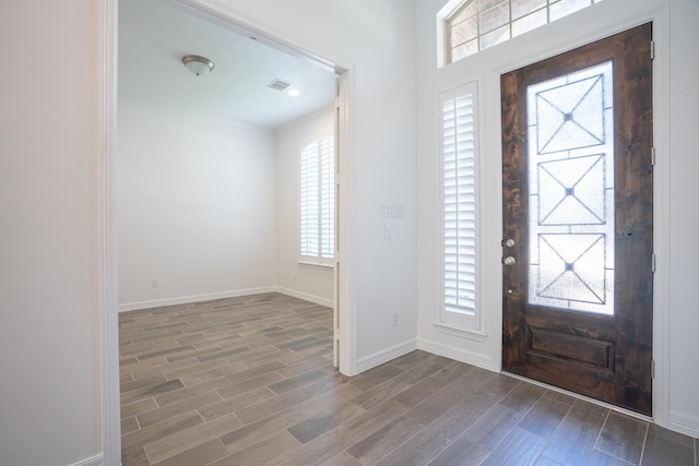 entryway featuring dark hardwood / wood-style floors