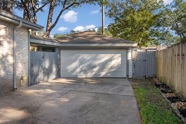 view of garage