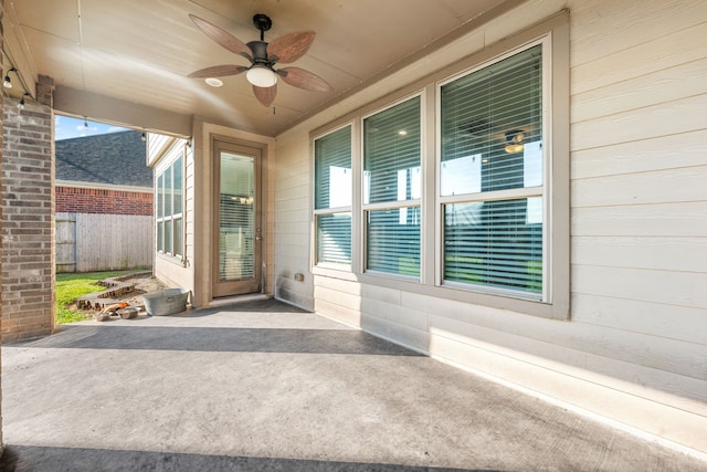 view of patio / terrace with ceiling fan