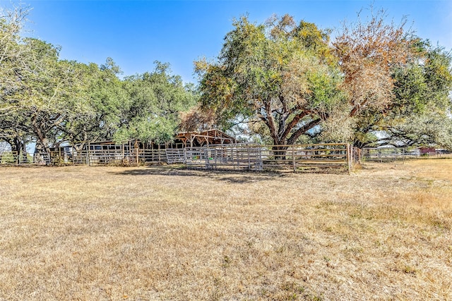 view of yard featuring a rural view