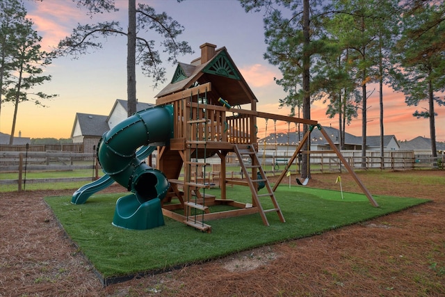 view of playground at dusk