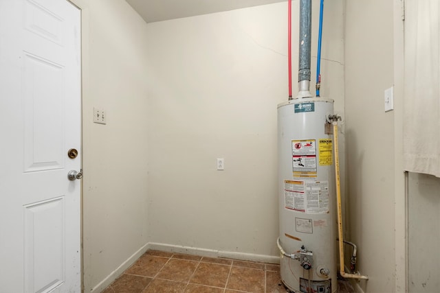 utility room with water heater