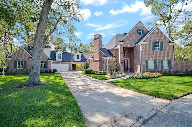 view of front of house with a front lawn