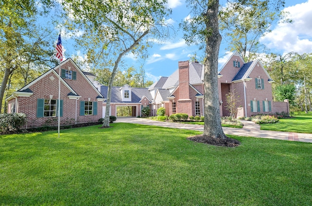 view of front of property featuring a front yard